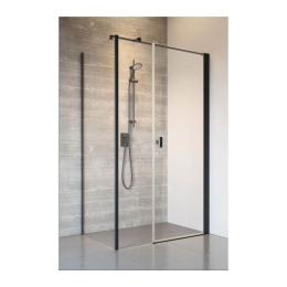 Radaway Nes 8 Black KDS I drzwi prysznicowe 120 lewe czarny mat/szkło przezroczyste 10073120-54-01L/10073112-54-01