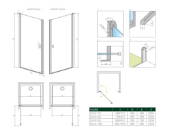 Radaway Nes 8 DWJ I drzwi prysznicowe 70 cm wnękowe lewe chrom/szkło przezroczyste 10076070-01-01L