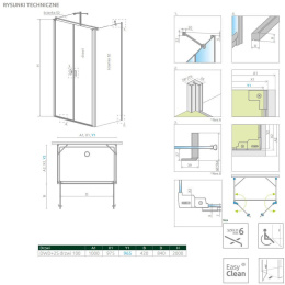 Radaway Nes Black DWD+2S drzwi prysznicowe 100 cm czarny mat/szkło przezroczyste 10035100-54-01