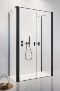 Radaway Nes Black DWD+2S drzwi prysznicowe 90 cm czarny mat/szkło przezroczyste 10035090-54-01