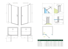 Radaway Nes Black DWJ II drzwi prysznicowe 110 cm prawe czarny mat/szkło przezroczyste 10036110-54-01R