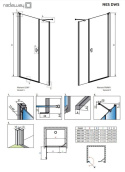 Radaway Nes Black DWS drzwi prysznicowe 120 cm uchylne czarny mat/szkło przezroczyste 10028120-54-01L