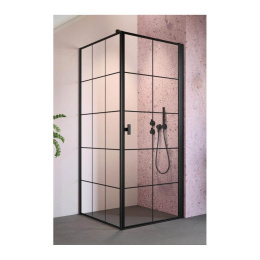 Radaway Nes Black KDJ I Factory drzwi prysznicowe 80 cm prawe czarny mat/szkło Factory 10022080-54-55R