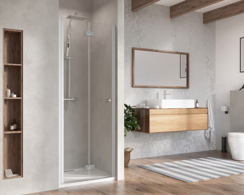 Radaway Nes DWB drzwi prysznicowe 90 cm wnękowe lewe chrom/szkło przezroczyste 10029090-01-01L