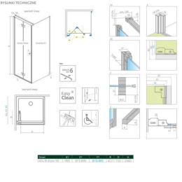 Radaway Nes KDJ B drzwi prysznicowe 90 cm lewe chrom/szkło przezroczyste 10025090-01-01L