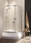 Radaway Premium Plus E 1700 kabina prysznicowa 120x90 cm półokrągła asymetryczna chrom/szkło brązowe 30483-01-08N