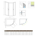Radaway Premium Plus E 1700 kabina prysznicowa 120x90 cm półokrągła asymetryczna chrom/szkło brązowe 30483-01-08N