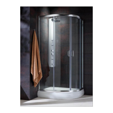 Radaway Premium Plus E 1900 kabina prysznicowa 120x90 cm półokrągła asymetryczna chrom/szkło brązowe 30493-01-08N