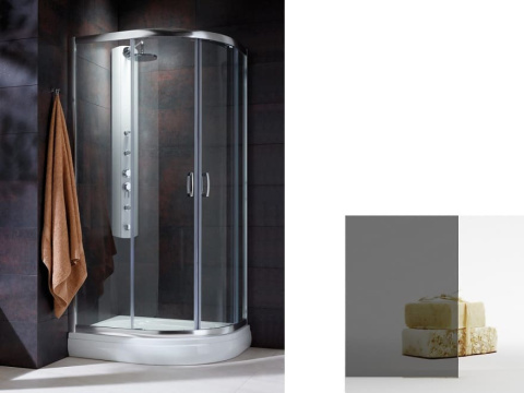 Radaway Premium Plus E 1900 kabina prysznicowa 120x90 cm półokrągła asymetryczna chrom/szkło grafitowe 30493-01-05N