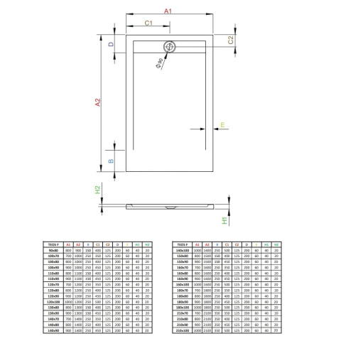 Radaway Teos F brodzik 120x100 cm prostokątny czarny HTF120100-54