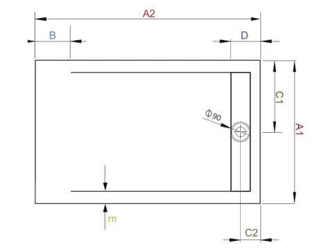 Radaway Teos F brodzik 120x90 cm prostokątny cemento HTF12090-74 Radaway Teos F brodzik 120x90 cm prostokątny cemento HTF12090-74