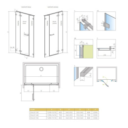 Radaway Arta KDJ II drzwi prysznicowe 82 cm prawe chrom+/szkło przezroczyste 386457-03-01R