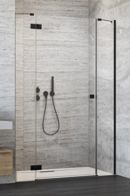 Radaway Essenza New Black DWJS drzwi prysznicowe 60,5 cm prawe czarny mat/szkło przezroczyste 1385031-54-01R