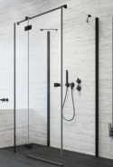 Radaway Essenza New Black KDJ+S drzwi prysznicowe 90 cm lewe czarny mat/szkło przezroczyste 385020-54-01L