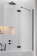 Radaway Essenza New Black PND II parawan nawannowy 120 cm lewy czarny mat/szkło przezroczyste 110002120-54-01L