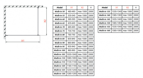 Radaway Essenza Pro Gold Walk-In ścianka prysznicowa 120 cm wolnostojąca złoty połysk/szkło przezroczyste 10103120-09-01
