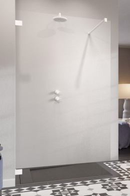 Radaway Essenza Pro White Walk-in ścianka prysznicowa 140 cm biały mat/szkło przezroczyste 10103140-04-01