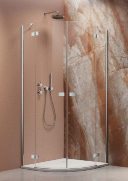 Radaway Fuenta Chrome PDD kabina prysznicowa część lewa 100 cm półokrągła chrom połysk/szkło przezroczyste 1384003-01-01L