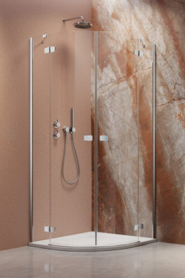 Radaway Fuenta Chrome PDD kabina prysznicowa część prawa 90 cm półokrągła chrom połysk/szkło przezroczyste 1384001-01-01R