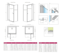 Radaway Fuenta New kabina prysznicowa część lewa 90 cm chrom połysk/szkło przezroczyste 384071-01-01L