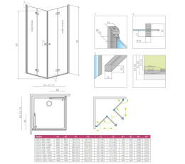 Radaway Fuenta New kabina prysznicowa część prawa 80 cm chrom połysk/szkło przezroczyste 384070-01-01R