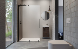 Radaway Furo SL Black Walk-In drzwi prysznicowe 53,8 cm lewe czarny mat/szkło przezroczyste 10306538-54-01L