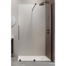 Radaway Furo Walk-In drzwi prysznicowe 58,8 cm uchylne czarny mat/szkło przezroczyste 10106588-54-01R