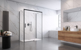 Radaway Idea Black KDJ drzwi prysznicowe 110 cm lewe czarny mat/szkło przezroczyste 10116110-54-01L