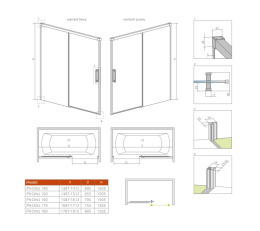Wpisz KOD: PROMO - 10% Radaway Idea Black PN DWJ parawan nawannowy 160 cm lewy czarny mat/szkło przezroczyste 10003160-54-01L