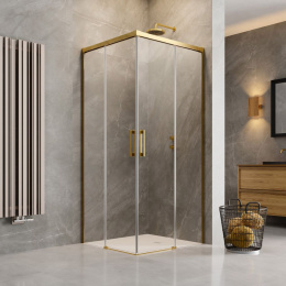 Radaway Idea Gold KDD kabina prysznicowa część lewa 90x90 cm kwadratowa złoty połysk/szkło przezroczyste 387060-09-01L