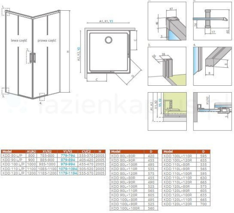 Radaway Idea KDD kabina prysznicowa część prawa 80 cm czarny mat/szkło przezroczyste 10370080-54-01R