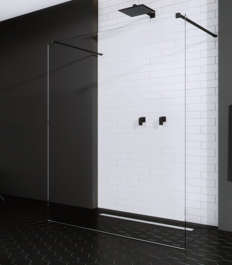 Radaway Modo New Black I Walk-In ścianka prysznicowa 120 cm czarny mat/szkło przezroczyste 388124-54-01