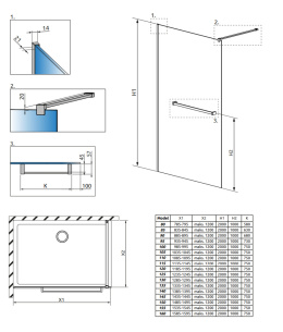 Radaway Modo New II kabina prysznicowa Walk-In z wieszakiem szczotkowany nikiel/szkło przezroczyste 389094-91-01W