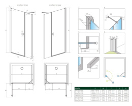 Radaway Nes 8 Black DWS drzwi prysznicowe 59 cm wnękowe prawe czarny mat/szkło przezroczyste 10078100-54-01R
