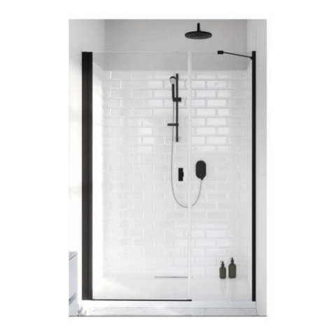 Radaway Nes 8 Black DWS drzwi prysznicowe 69,1 cm wnękowe lewe czarny mat/szkło przezroczyste 10078110-54-01L
