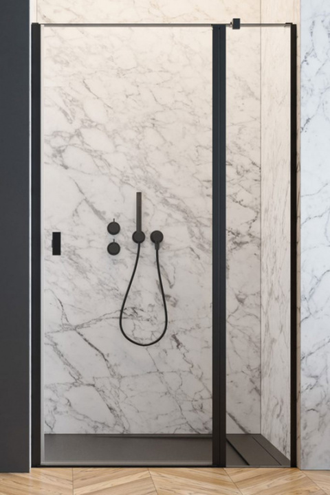 Radaway Nes Black DWJ II drzwi prysznicowe 100 cm prawe czarny mat/szkło przezroczyste 10036100-54-01R