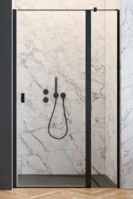 Radaway Nes Black DWJ II drzwi prysznicowe 80 cm lewe czarny mat/szkło przezroczyste 10036080-54-01L