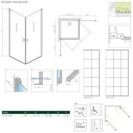 Radaway Nes Black KDD I drzwi prysznicowe 80 cm prawe czarny mat/szkło Factory 10021080-54-55R