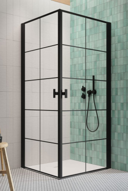 Radaway Nes Black KDD I drzwi prysznicowe 90 cm lewe czarny mat/szkło Factory 10021090-54-55L