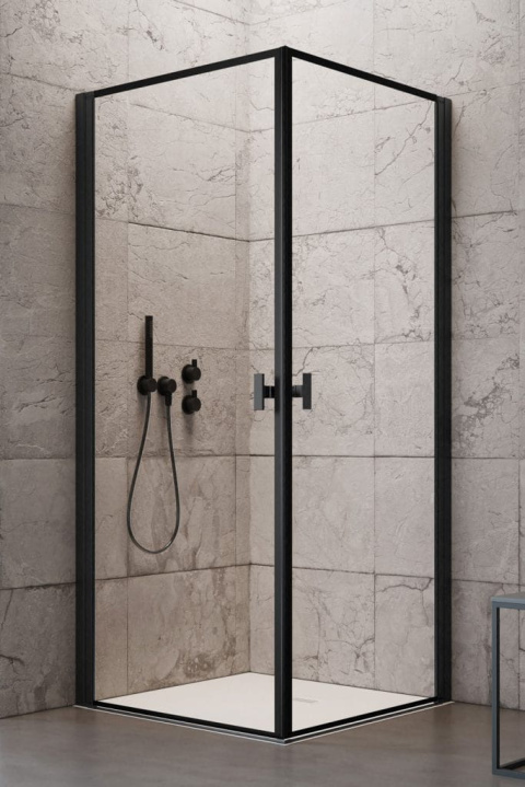 Radaway Nes Black KDD I drzwi prysznicowe 90 cm lewe czarny mat/szkło Frame 10021090-54-56L