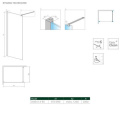 Radaway Nes Black Walk-In II ścianka prysznicowa 90 cm wolnostojąca czarny mat/szkło Frame 10013090-54-56