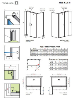 Radaway Nes KDS II drzwi prysznicowe 90 cm prawe chrom/szkło przezroczyste 10033090-01-01R