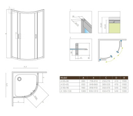 Radaway Premium Plus A 1900 kabina prysznicowa 80x80 cm półokrągła chrom/szkło fabric 30413-01-06N