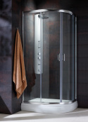 Radaway Premium Plus E 1900 kabina prysznicowa 90x80 cm półokrągła asymetryczna chrom/szkło grafitowe 30492-01-05N