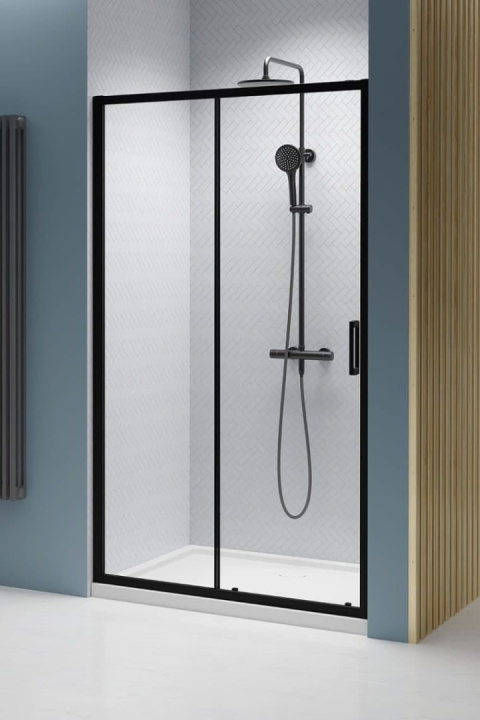 Radaway Premium Pro Black DWJ drzwi prysznicowe 100 cm rozsuwane czarny mat/szkło przezroczyste 1014100-54-01L