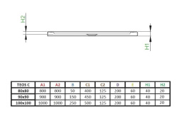 Radaway Teos C brodzik 100x100 cm kwadratowy czarny HTC100100-54