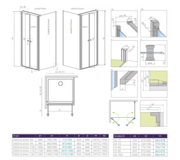 Radaway Eos DWD+S drzwi prysznicowe 80 cm chrom/szkło przezroczyste 13799490-01