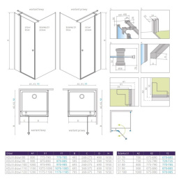 Radaway Eos KDJ II drzwi prysznicowe 110 cm prawe chrom/szkło przezroczyste 13799423-01R
