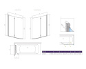 Radaway Eos PND I parawan nawannowy 130 cm 2-częściowy chrom połysk/szkło przezroczyste 1205202-101R