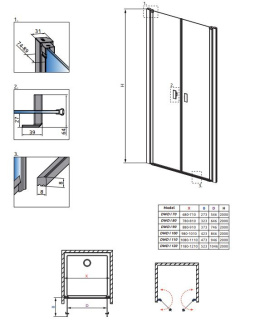 Radaway Essenza New Black PND II parawan nawannowy 100 cm lewy czarny mat/szkło przezroczyste 110002100-54-01L
